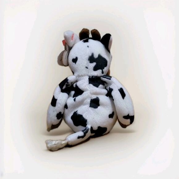 TY Beanie Baby βTipsyβ the Cow β Retired 2004 β With Tags β Cute Black & White - Picture 5 of 6